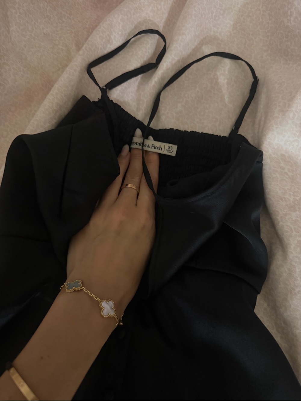 Abercrombie and Fitch Black Satin Midi dress - XS